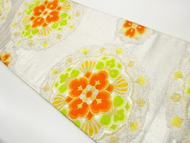 華紋模様織出し袋帯